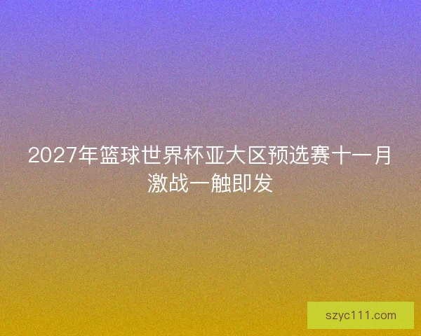 2027年篮球世界杯亚大区预选赛十一月激战一触即发