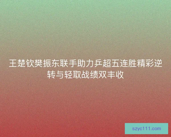 王楚钦樊振东联手助力乒超五连胜精彩逆转与轻取战绩双丰收